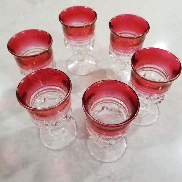Indiana Glass Kings Crown Thumbprint coctail/highball/cordial glasses set of 6 - Picture 1 of 9